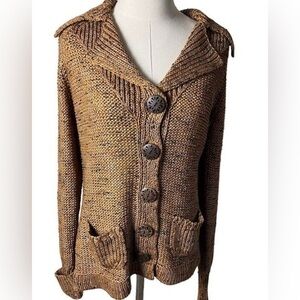 NWT BCBGMaxAzria Tan Knit Cardigan - Sz Large